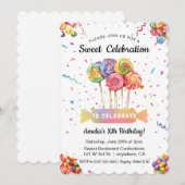 Waterverf Sweet Celebration Kind Snoep Verjaardag Kaart (Voorkant / Achterkant)