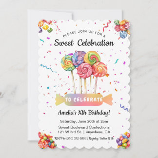 Waterverf Sweet Celebration Kind Snoep Verjaardag Kaart