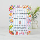 Waterverf Sweet Celebration Snoep Kind jarig Kaart (Staand voorkant)