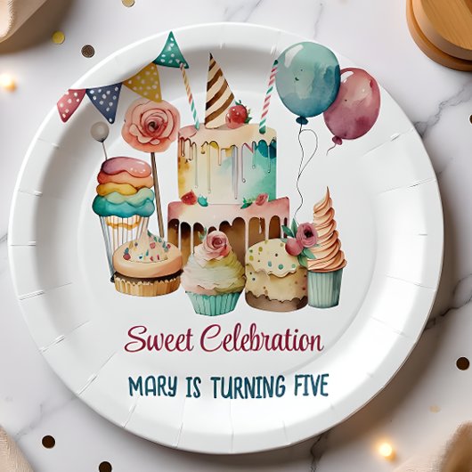 Waterverf Sweet-feestdag Papieren Bordje