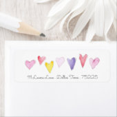 Waterverf Sweet Harten roze geel blauw rood Etiket (Insitu)