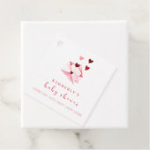 Waterverf Sweet Heart Letter Baby shower Bedankjes Labels (In situ)