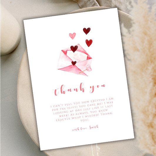 Waterverf Sweet Heart Letter Baby shower Bedankkaart