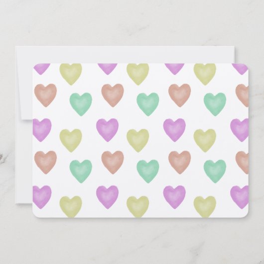 Waterverf Sweet Hearts-baby shower Kaart (Achterkant)