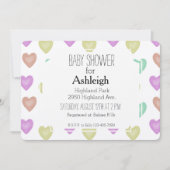 Waterverf Sweet Hearts-baby shower Kaart (Voorkant)