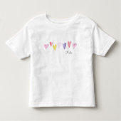 Waterverf Sweet Hearts NAME Love Kinder Valentijn Kinder Shirts (Voorkant)