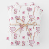 Waterverf Sweet Hearts Pattern Inpakpapier Vel (In situ)