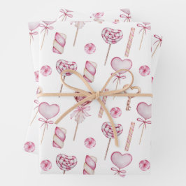 Waterverf Sweet Hearts Pattern Inpakpapier Vel