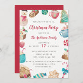 Waterverf Sweet-kerstfeest uitnodiging (Voorkant / Achterkant)