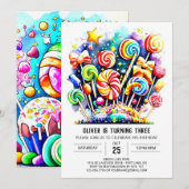 Waterverf Sweet Lollipop Verjaardag Kaart (Voorkant / Achterkant)