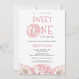 Waterverf Sweet One Donut thema Baby shower Kaart