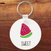 Waterverf Sweet Pink Watermelon Sleutelhanger (Voorkant)