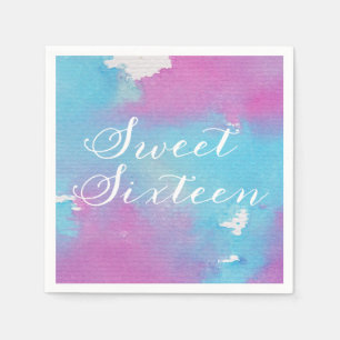 Waterverf Sweet Sixteen Paper Napkins Servet