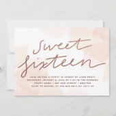 Waterverf Sweet Sixteen Uitnodiging (Voorkant)