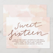 Waterverf Sweet Sixteen Uitnodiging (Voorkant / Achterkant)