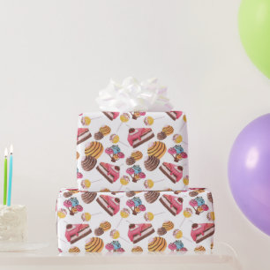 Waterverf Sweet Snoep Land Pattern Cadeaupapier