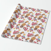 Waterverf Sweet Snoep Land Pattern Cadeaupapier (Uitgerold)