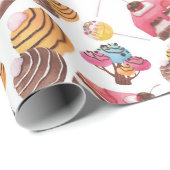 Waterverf Sweet Snoep Land Pattern Cadeaupapier (Rol Hoek)