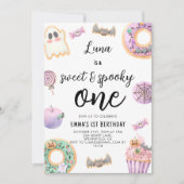 Waterverf Sweet & Spooky Een Eerste Verjaardag Kaart (Voorkant)