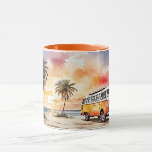 Waterverf Sweet Sunset Beach en  Bus Mok (Midden)