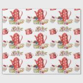 Waterverf Sweet Tea Party Patroon Cadeaupapier (Vlak)