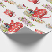 Waterverf Sweet Tea Party Patroon Cadeaupapier (Hoek)