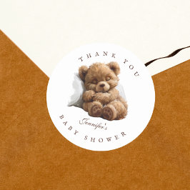Waterverf Sweet Teddy Bear Dank u Sticker