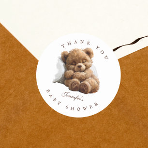 Waterverf Sweet Teddy Bear Dank u Sticker