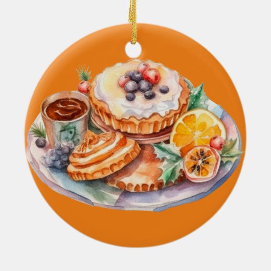 Waterverf Sweet Treats Keramisch Ornament (Achterkant)