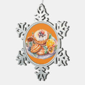 Waterverf Sweet Treats Tin Sneeuwvlok Ornament (Rechts)