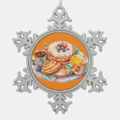Waterverf Sweet Treats Tin Sneeuwvlok Ornament (Voorkant)