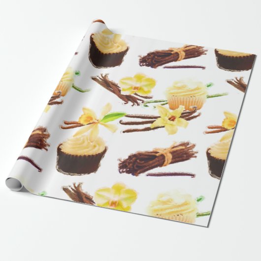 Waterverf Sweet Vanilla Orchid Cadeaupapier (Uitgerold)