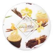 Waterverf Sweet Vanilla Orchid Monogram Keramische Knop (Voorkant)