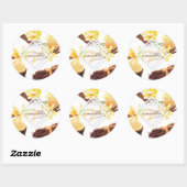 Waterverf Sweet Vanilla Orchid Monogram Ronde Sticker (Vel)