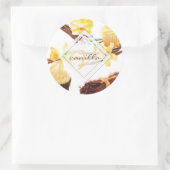 Waterverf Sweet Vanilla Orchid Monogram Ronde Sticker (Tas)