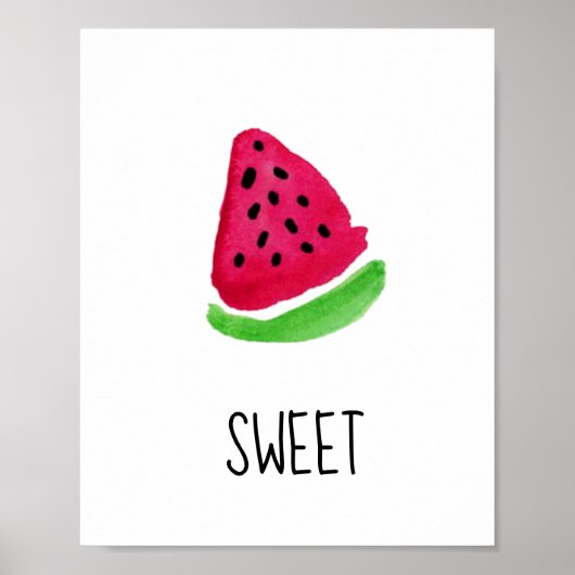 Waterverf Sweet Watermelon Home Decor Poster (Voorkant)