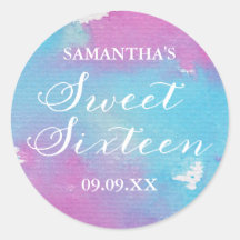 Waterverf Sweet Zestien Gepersonaliseerde Stickers