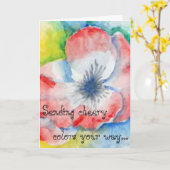 Waterverf Sweetpea Flower Art komt goed Kaart (Gele Bloem)