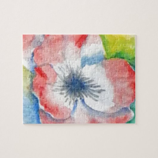 Waterverf Sweetpea Flower Art Legpuzzel (Horizontaal)