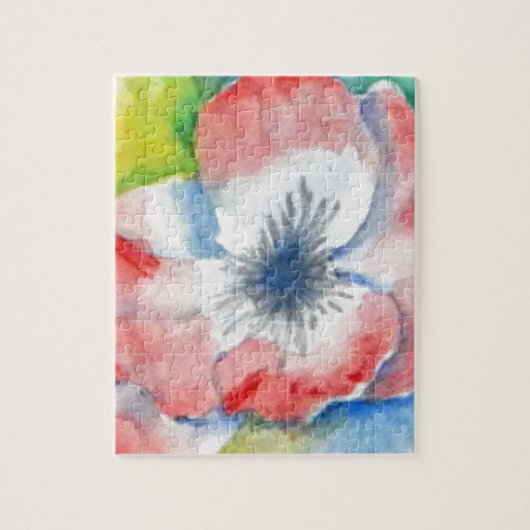 Waterverf Sweetpea Flower Art Legpuzzel (Verticaal)