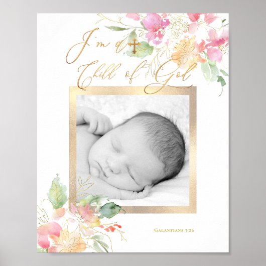 Waterverf Sweetpeas, ik ben een kind van God Poster (Voorkant)