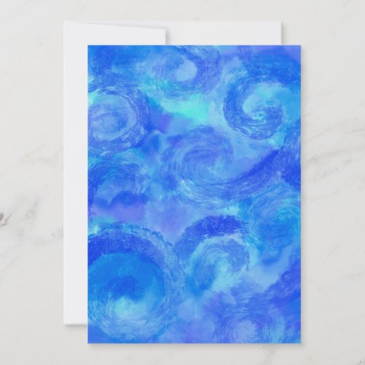 Waterverf Swirl Blue Custom Bar Bat Mitzvah Kaart (Achterkant)