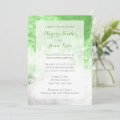 Waterverf Swirl bruiloft uitnodiging - Groen (Staand voorkant)