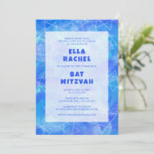 Waterverf Swirl Stars Blauw Aangepaste Bar Bat Mit Kaart (Staand voorkant)