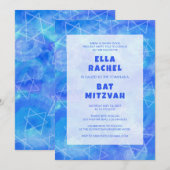 Waterverf Swirl Stars Blauw Aangepaste Bar Bat Mit Kaart (Voorkant / Achterkant)