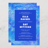 Waterverf Swirl Stars Blauw Aangepaste Bar Bat Mit Kaart (Voorkant / Achterkant)