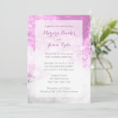 Waterverf Swirl Wedding Invitation - Plum Paars Kaart (Staand voorkant)