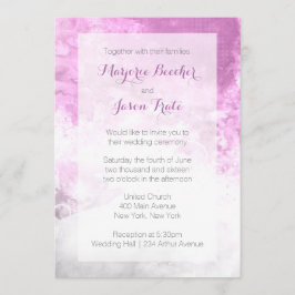 Waterverf Swirl Wedding Invitation - Plum Paars Kaart