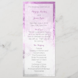 Waterverf Swirl Wedding Programma Paarse Programmakaart