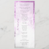 Waterverf Swirl Wedding Programma Paarse Programmakaart (Achterkant)